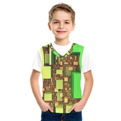 Blocks Cubes Green Kids  Sportswear by HermanTelo