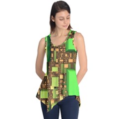 Blocks Cubes Green Sleeveless Tunic by HermanTelo