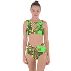 Blocks Cubes Green Bandaged Up Bikini Set  by HermanTelo