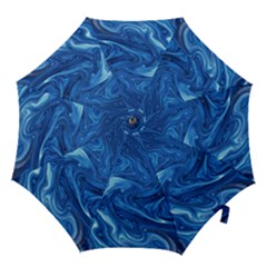 Blue Pattern Texture Art Hook Handle Umbrellas (medium) by HermanTelo