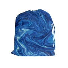 Blue Pattern Texture Art Drawstring Pouch (xl)