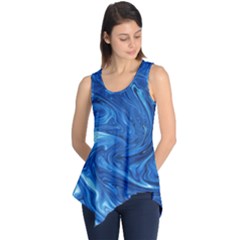 Blue Pattern Texture Art Sleeveless Tunic