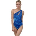 Blue Pattern Texture Art To One Side Swimsuit View1