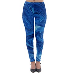 Blue Pattern Texture Art Lightweight Velour Leggings