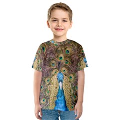 Bird Peacock Feather Kids  Sport Mesh Tee