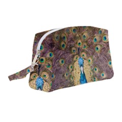 Bird Peacock Feather Wristlet Pouch Bag (medium) by HermanTelo