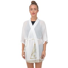 Christmas Tree Star Half Sleeve Chiffon Kimono