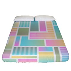 Color Blocks Abstract Background Fitted Sheet (queen Size)