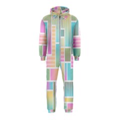 Color Blocks Abstract Background Hooded Jumpsuit (kids)