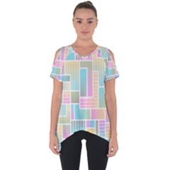 Color Blocks Abstract Background Cut Out Side Drop Tee by HermanTelo