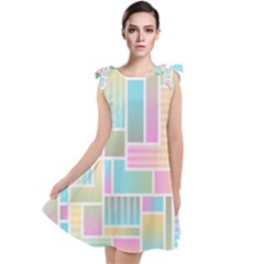 Color Blocks Abstract Background Tie Up Tunic Dress by HermanTelo
