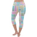 Color Blocks Abstract Background Lightweight Velour Capri Yoga Leggings View4