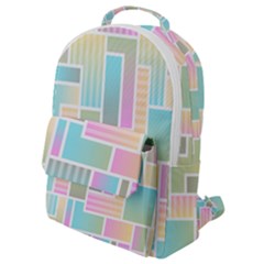 Color Blocks Abstract Background Flap Pocket Backpack (small)