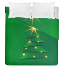 Christmas Tree Green Duvet Cover Double Side (queen Size) by HermanTelo