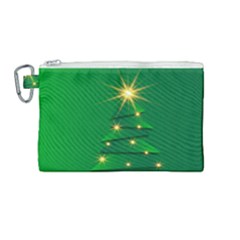 Christmas Tree Green Canvas Cosmetic Bag (medium) by HermanTelo