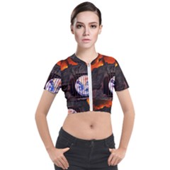 Earth Day Short Sleeve Cropped Jacket