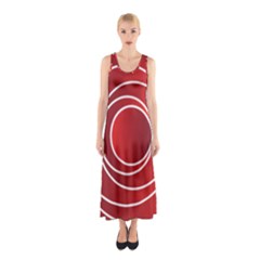 Circles Red Sleeveless Maxi Dress