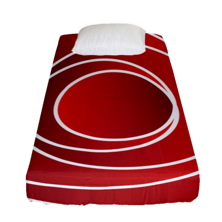 Circles Red Fitted Sheet (Single Size)