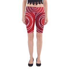 Circles Red Yoga Cropped Leggings by HermanTelo