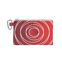 Circles Red Canvas Cosmetic Bag (small)