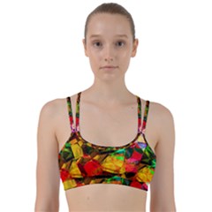 Color Abstract Polygon Line Them Up Sports Bra