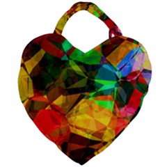 Color Abstract Polygon Giant Heart Shaped Tote