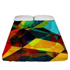 Color Abstract Polygon Background Fitted Sheet (king Size) by HermanTelo