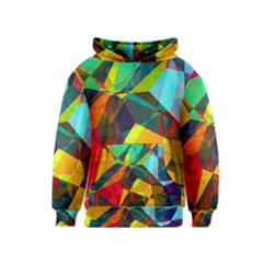 Color Abstract Polygon Background Kids  Pullover Hoodie by HermanTelo