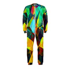 Color Abstract Polygon Background Onepiece Jumpsuit (kids) by HermanTelo