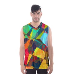 Color Abstract Polygon Background Men s Sportswear by HermanTelo
