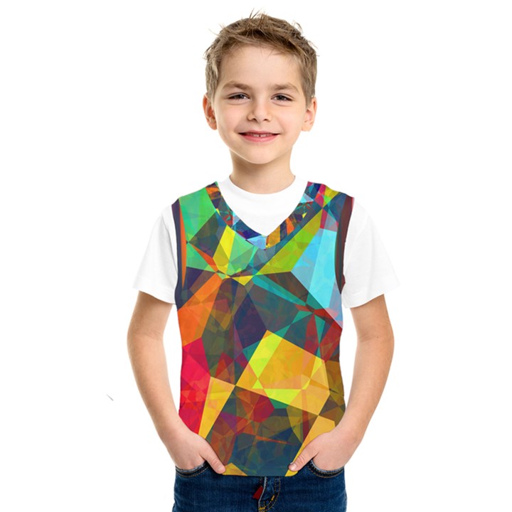 Color Abstract Polygon Background Kids  SportsWear