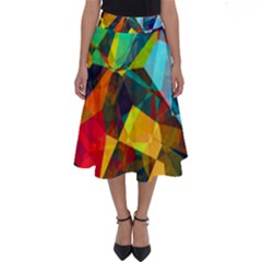 Color Abstract Polygon Background Perfect Length Midi Skirt by HermanTelo