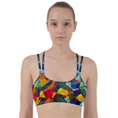 Color Abstract Polygon Background Line Them Up Sports Bra by HermanTelo