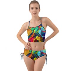 Color Abstract Polygon Background Mini Tank Bikini Set by HermanTelo