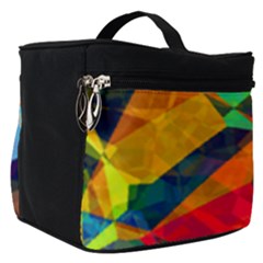 Color Abstract Polygon Background Make Up Travel Bag (small)