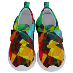 Color Abstract Polygon Background Kids  Velcro No Lace Shoes by HermanTelo