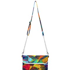 Color Abstract Polygon Background Mini Crossbody Handbag by HermanTelo