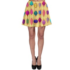 Colorful Background Stones Jewels Skater Skirt