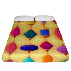 Colorful Background Stones Jewels Fitted Sheet (queen Size)