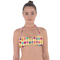 Colorful Background Stones Jewels Halter Bandeau Bikini Top