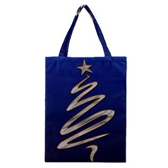 Christmas Tree Grey Blue Classic Tote Bag