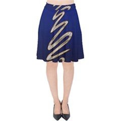 Christmas Tree Grey Blue Velvet High Waist Skirt by HermanTelo