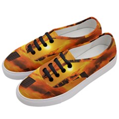 City Sun Clouds Smog Sky Yellow Women s Classic Low Top Sneakers