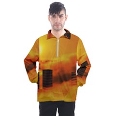 City Sun Clouds Smog Sky Yellow Men s Half Zip Pullover by HermanTelo