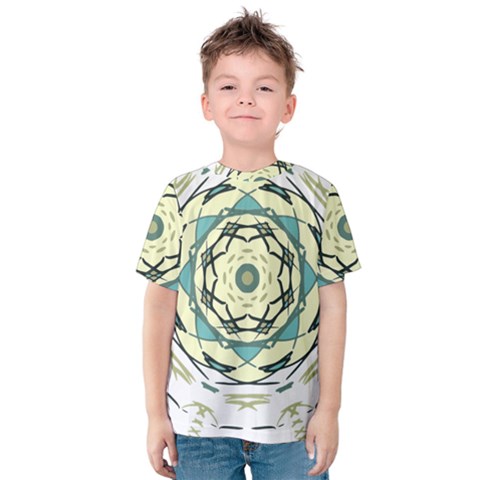 Circle Vector Background Abstract Kids  Cotton Tee by HermanTelo