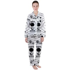 Earth Geocentric Jupiter Mars Satin Long Sleeve Pyjamas Set