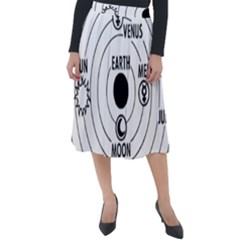 Earth Geocentric Jupiter Mars Classic Velour Midi Skirt  by HermanTelo