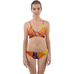 Funny Giraffe In The Night Wrap Around Bikini Set by FantasyWorld7