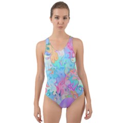 Eggs Happy Easter Rainbow Cut-out Back One Piece Swimsuit