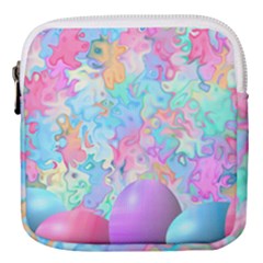 Eggs Happy Easter Rainbow Mini Square Pouch by HermanTelo